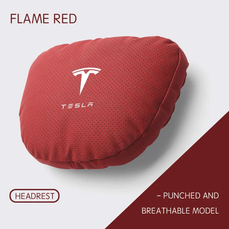 MiniRevs Suede Headrest & Lumbar Pillow Set for Tesla Model Y/3/S