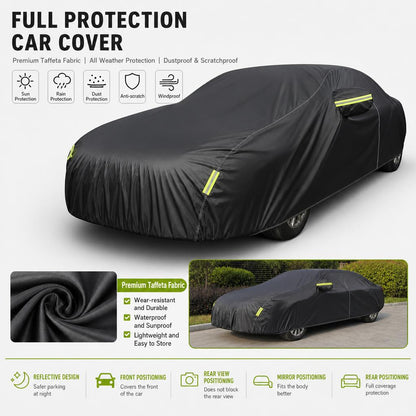 MiniRevs Heavy Duty Polyester Car Cover | All-Weather, Sun & Dust Protection, Universal Fit