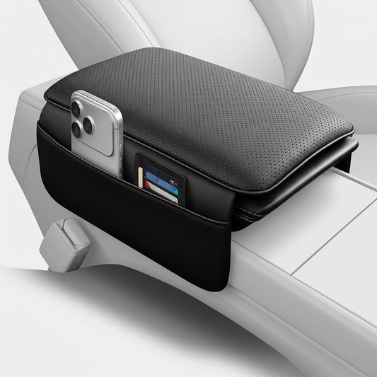 MiniRevs Leather Center Console Armrest Cover for Tesla Model 3/Y/YL Highland Juniper 2021-2026