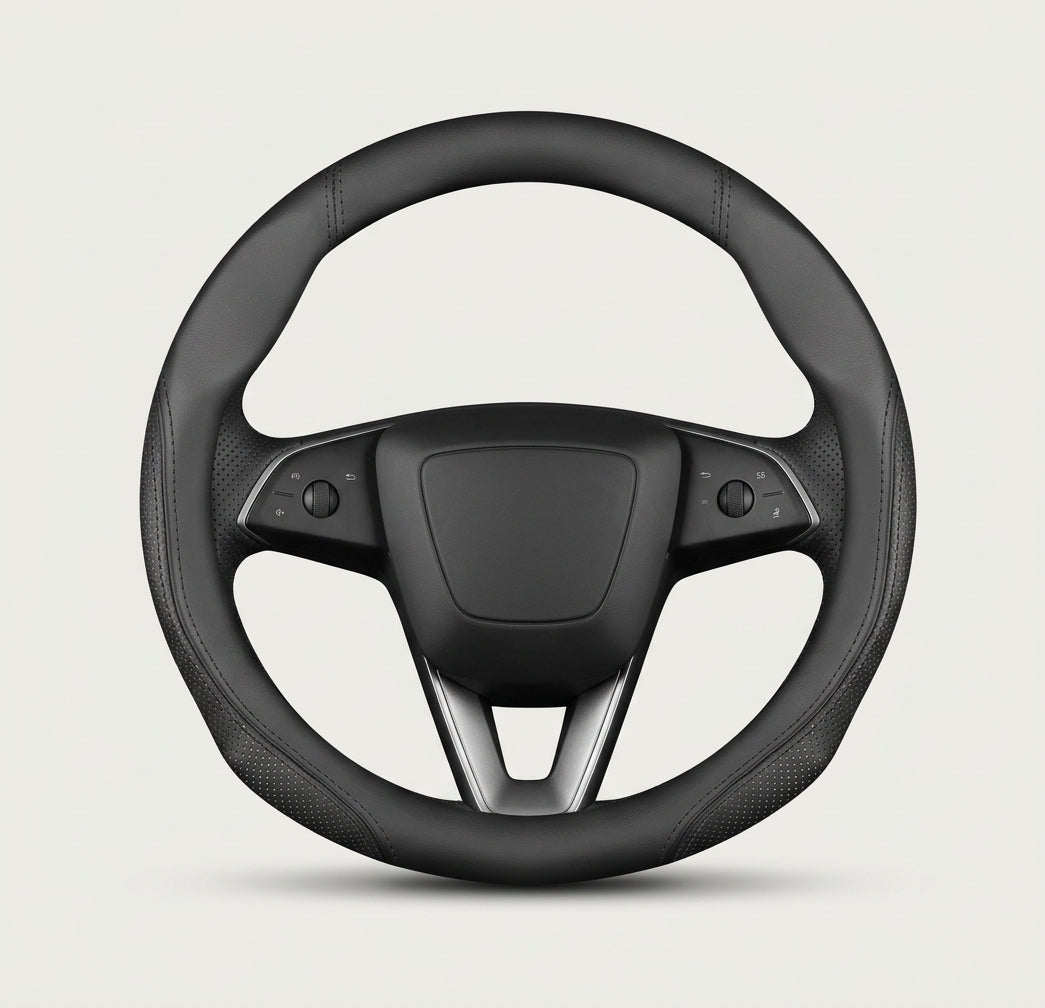 MiniRevs Suede Leather Sports Steering Wheel Cover for Tesla Model 3/Y/S/X/Roadster