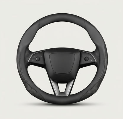MiniRevs Suede Leather Sports Steering Wheel Cover for Tesla Model 3/Y/S/X/Roadster