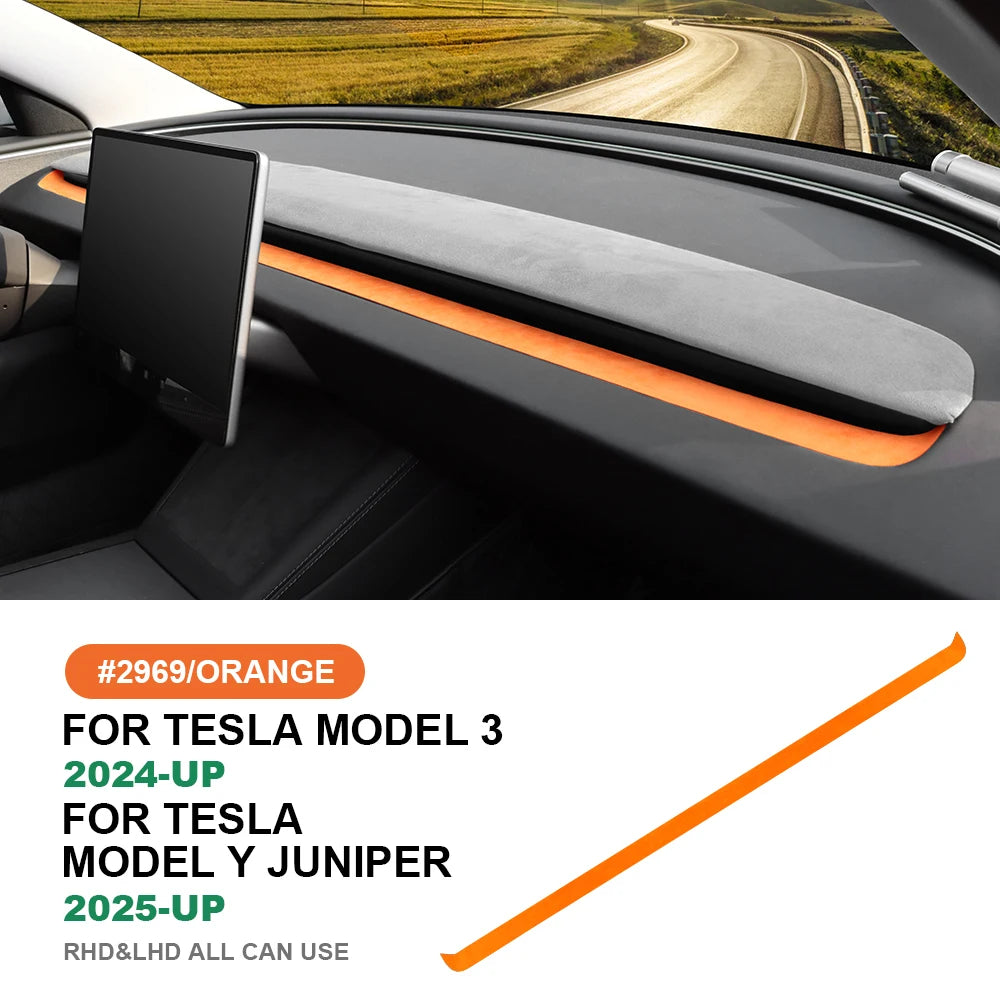 MiniRevs Italian Suede Dashboard Air Vent Trim for Tesla Model 3 Highland & Model Y Juniper