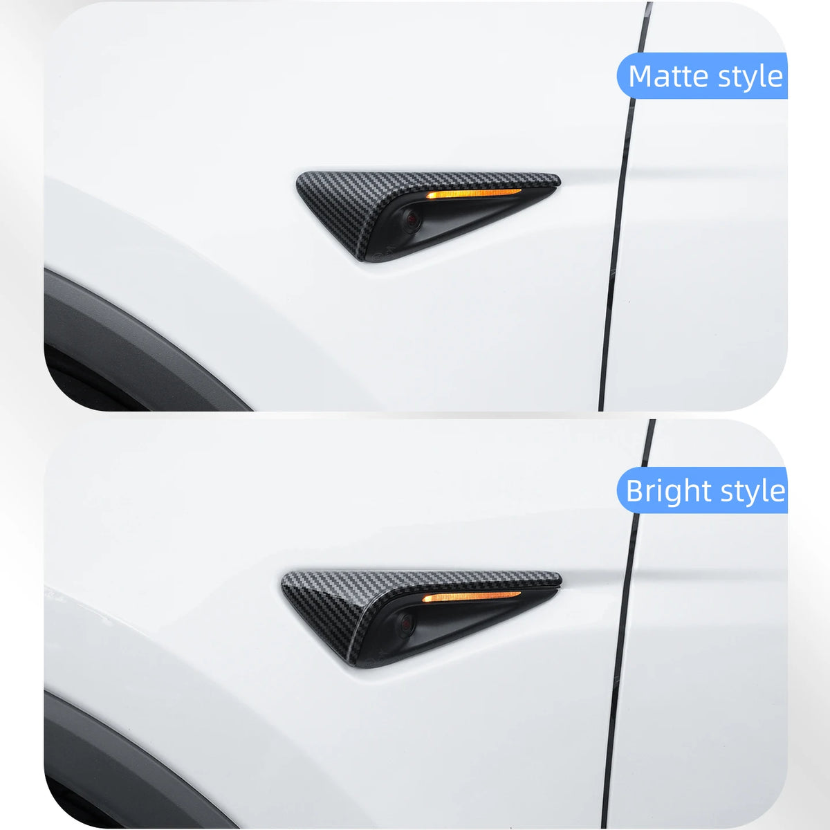 MiniRevs Carbon Fiber Turn Signal Camera Trim Cover for Tesla Model 3/Y/YL Highland Juniper 2026