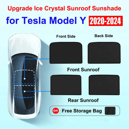 MiniRevs Nano Silver Glass Roof Sunshade for Tesla Model 3/X/Y/YL Highland Juniper 2020-2026