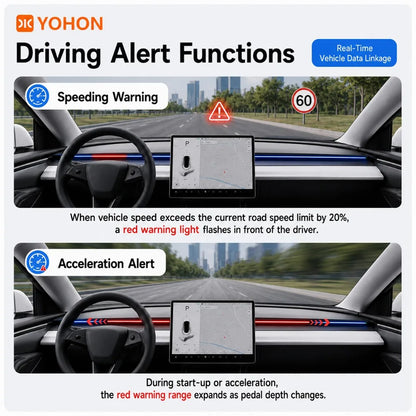MiniRevs Smart RGB Ambient Light Bar for Tesla | Blind Spot & Speed Alert System