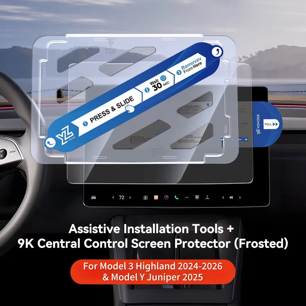 MiniRevs Tempered Glass Screen Protector for Tesla Model 3/Y/YL Highland Juniper 2025-2026 Rear Screen