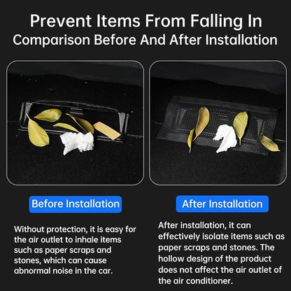 MiniRevs Under-Seat Air Vent Mesh Cover for Tesla Model 3/YL/Y Juniper Highland 2017-2026 (Pair)