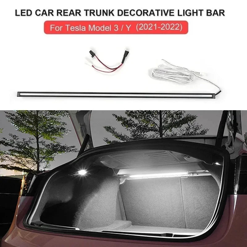 MiniRevs LED Trunk Light Bar for Tesla Model 3 | White/Blue Ambient Light