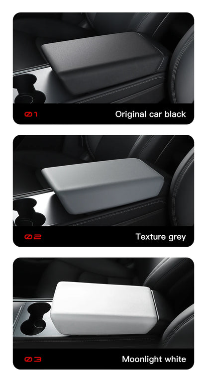 MiniRevs Leather Center Console Armrest Cover for Tesla Model 3/Y/YL Highland Juniper 2021-2026