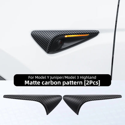 MiniRevs Carbon Fiber Turn Signal Camera Trim Cover for Tesla Model 3/Y/YL Highland Juniper 2026