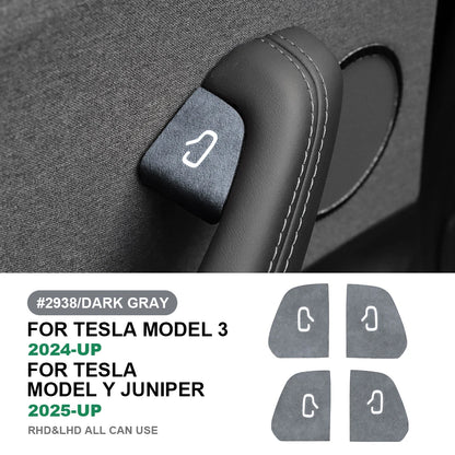 MiniRevs Alcantara Door Switch Panel Trim | Tesla Model 3 Highland & Model Y Juniper