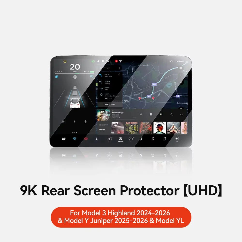 MiniRevs Tempered Glass Screen Protector for Tesla Model 3/Y/YL Highland Juniper 2025-2026 Rear Screen