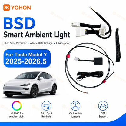 MiniRevs Smart RGB Ambient Light Bar for Tesla | Blind Spot & Speed Alert System