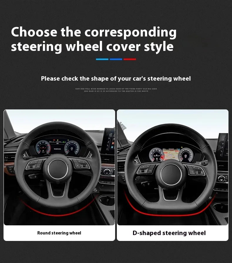 MiniRevs Suede Leather Sports Steering Wheel Cover for Tesla Model 3/Y/S/X/Roadster