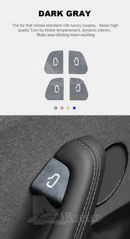 MiniRevs Alcantara Door Switch Panel Trim | Tesla Model 3 Highland & Model Y Juniper