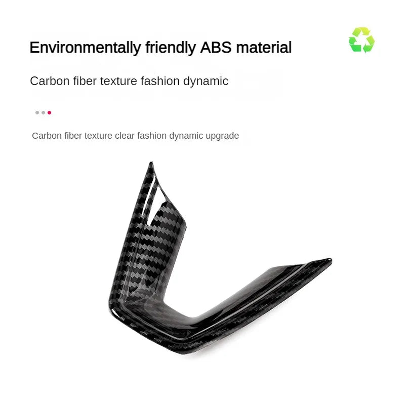 MiniRevs Carbon Fiber ABS Steering Wheel U-Shape Trim for Tesla Model 3/Y/YL Highland Juniper 2024-2026