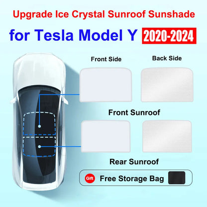 MiniRevs Nano Silver Glass Roof Sunshade for Tesla Model 3/X/Y/YL Highland Juniper 2020-2026