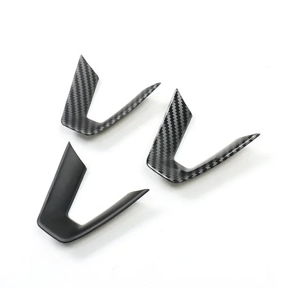 MiniRevs Carbon Fiber ABS Steering Wheel U-Shape Trim for Tesla Model 3/Y/YL Highland Juniper 2024-2026