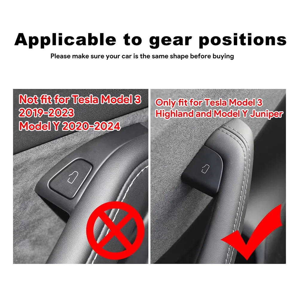 MiniRevs Alcantara Door Switch Panel Trim | Tesla Model 3 Highland & Model Y Juniper