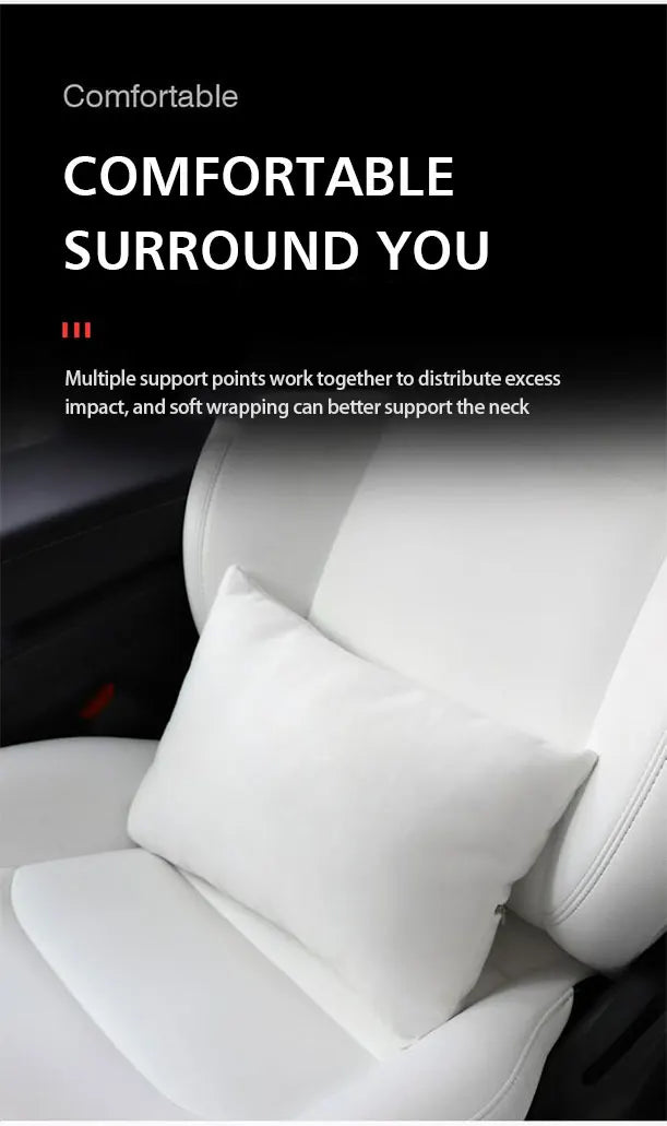 MiniRevs Flocking Neck & Lumbar Support Pillow Set for Tesla Model 3/Y