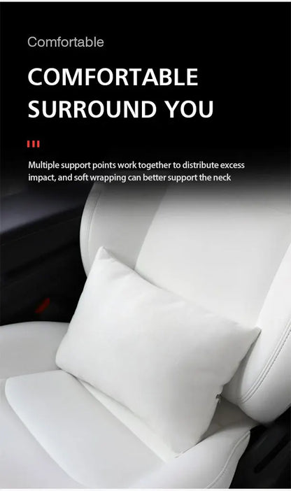 MiniRevs Flocking Neck & Lumbar Support Pillow Set for Tesla Model 3/Y