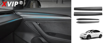 MiniRevs Carbon Fiber Dashboard & Door Trim Kit for Tesla Model 3/Y 2021-2023 | Glossy/Matte Black