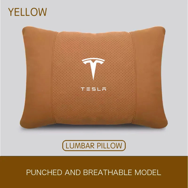 MiniRevs Suede Headrest & Lumbar Pillow Set for Tesla Model Y/3/S
