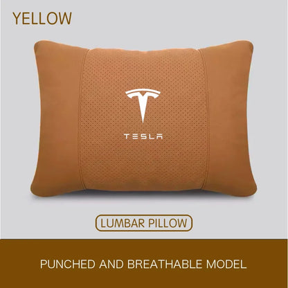 MiniRevs Suede Headrest & Lumbar Pillow Set for Tesla Model Y/3/S
