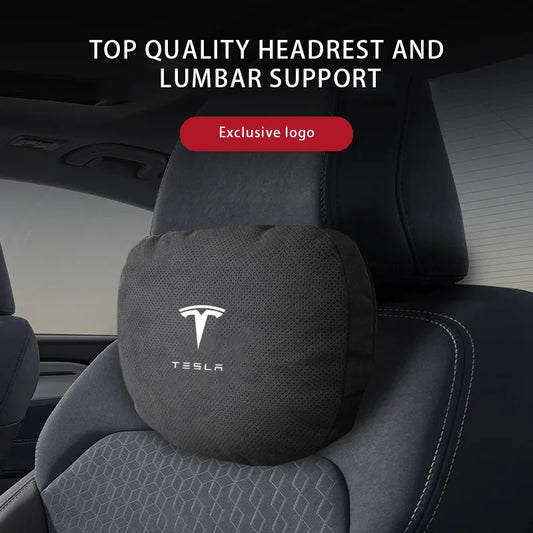 MiniRevs Suede Headrest & Lumbar Pillow Set for Tesla Model Y/3/S