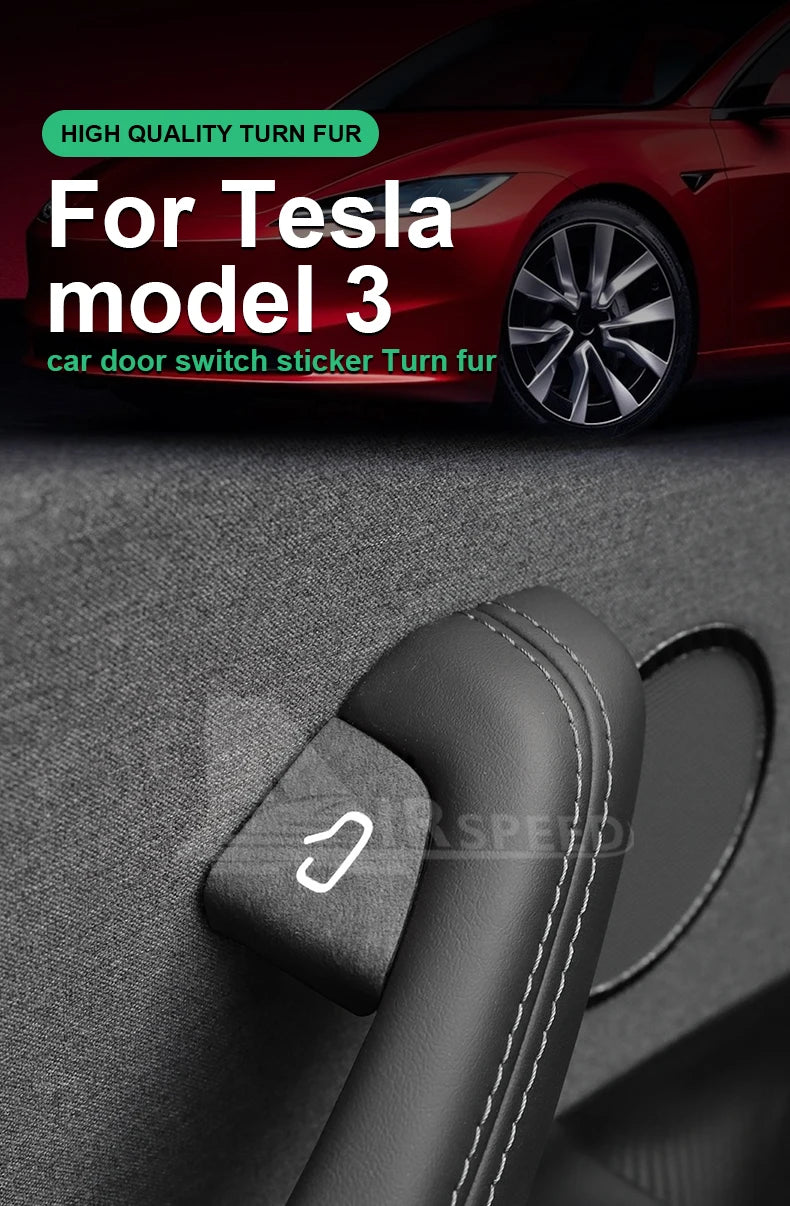 MiniRevs Alcantara Door Switch Panel Trim | Tesla Model 3 Highland & Model Y Juniper