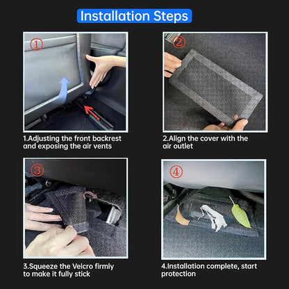 MiniRevs Under-Seat Air Vent Mesh Cover for Tesla Model 3/YL/Y Juniper Highland 2017-2026 (Pair)