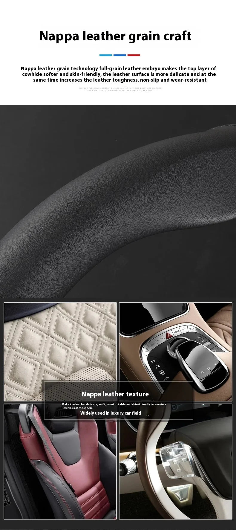 MiniRevs Suede Leather Sports Steering Wheel Cover for Tesla Model 3/Y/S/X/Roadster