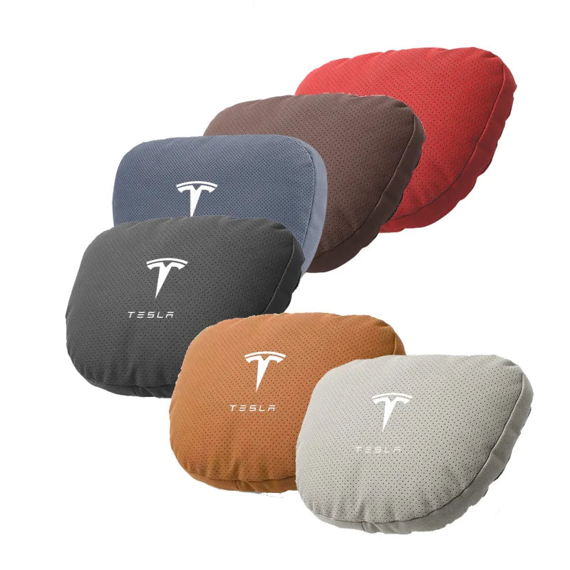 MiniRevs Suede Headrest & Lumbar Pillow Set for Tesla Model Y/3/S