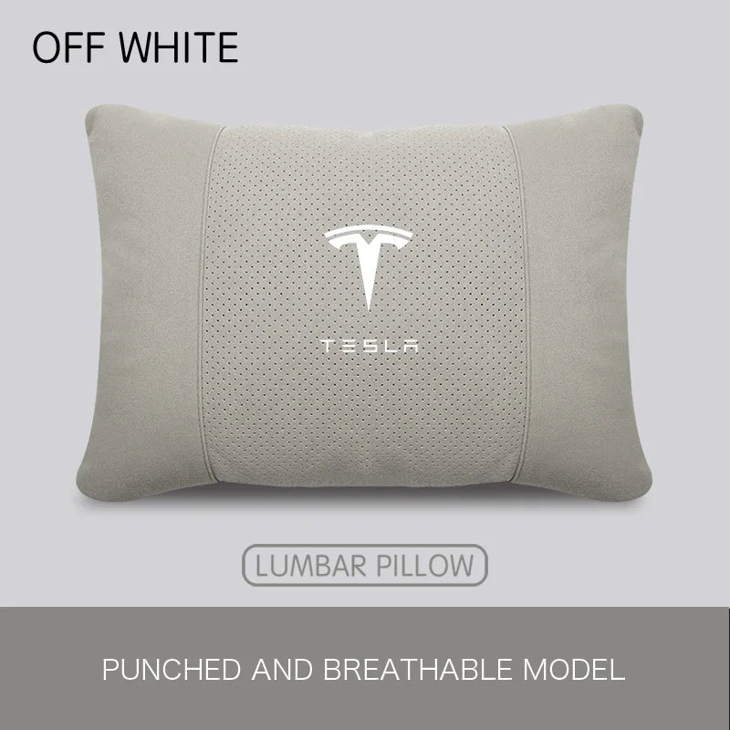 MiniRevs Suede Headrest & Lumbar Pillow Set for Tesla Model Y/3/S