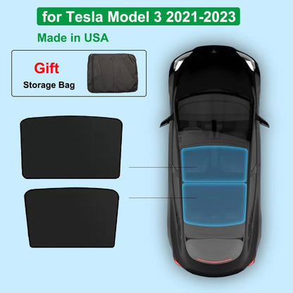 MiniRevs Nano Silver Glass Roof Sunshade for Tesla Model 3/X/Y/YL Highland Juniper 2020-2026