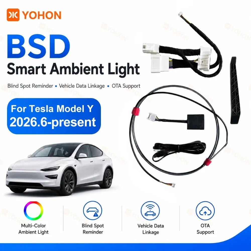 MiniRevs Smart RGB Ambient Light Bar for Tesla | Blind Spot & Speed Alert System