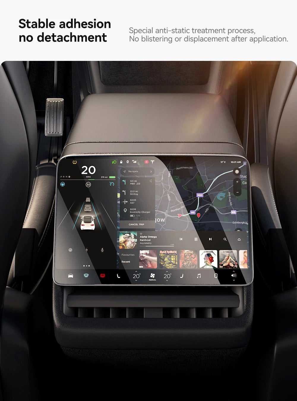 MiniRevs Tempered Glass Screen Protector for Tesla Model 3/Y/YL Highland Juniper 2025-2026 Rear Screen