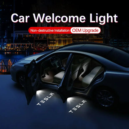 MiniRevs LED Door Welcome Light Projector for Tesla Model S/3/X/Y (2-Pack)