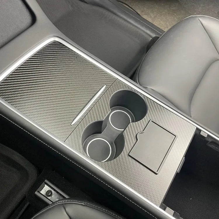 MiniRevs Real Carbon Fiber Center Console Trim Cover for Tesla Model 3/Y 2021-2023
