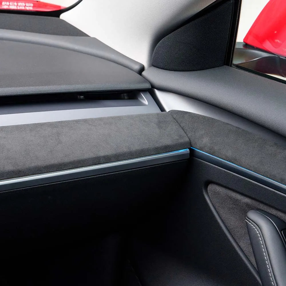 MiniRevs Alcantara Suede Dashboard & Door Trim Cover for Tesla Model 3/Y 2020-2024