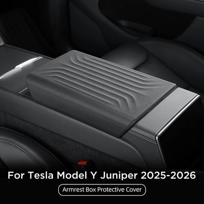 MiniRevs Leather Center Console Armrest Cover for Tesla Model 3/Y/YL Highland Juniper 2021-2026