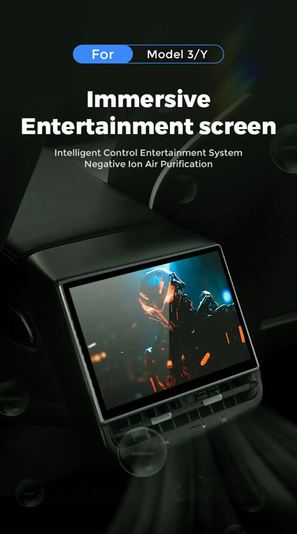 MiniRevs 8.66" Rear Seat Entertainment Display for Tesla Model 3/Y 2019-2023 | Android 13, 4G LTE, 4+64G