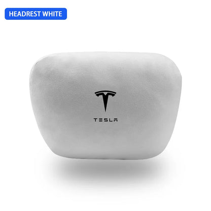 MiniRevs Suede Headrest & Lumbar Pillow Set for Tesla Model Y/3/S