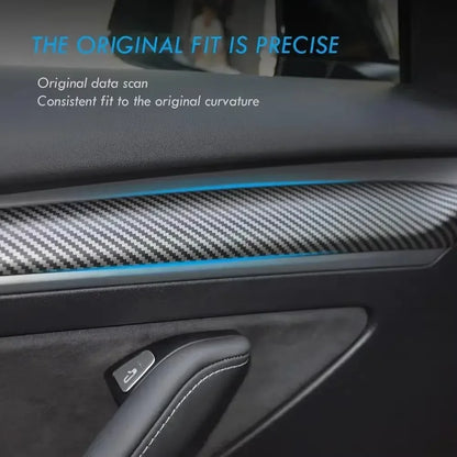 MiniRevs Carbon Fiber Dashboard & Door Trim Kit for Tesla Model 3/Y 2021-2023 | Glossy/Matte Black