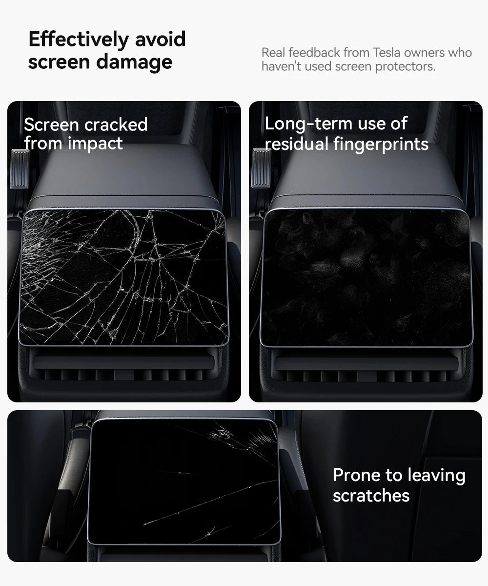 MiniRevs Tempered Glass Screen Protector for Tesla Model 3/Y/YL Highland Juniper 2025-2026 Rear Screen