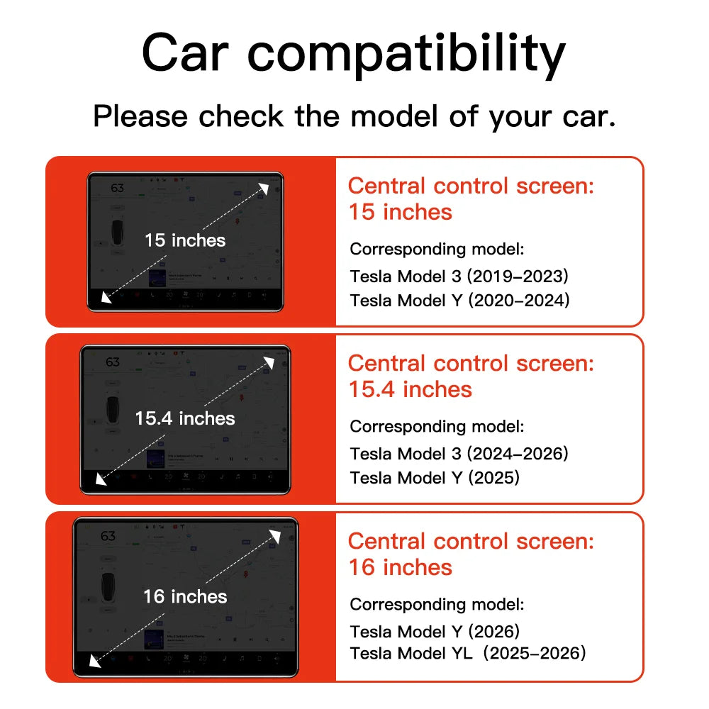 MiniRevs Tempered Glass Screen Protector for Tesla Model 3/Y/YL Highland Juniper 2025-2026 Rear Screen