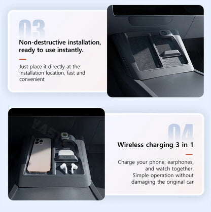 MiniRevs Wireless Charging Stand for Tesla Model 3 Highland & Model Y Juniper
