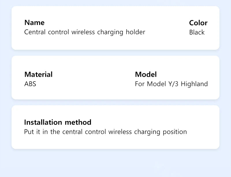 MiniRevs Wireless Charging Stand for Tesla Model 3 Highland & Model Y Juniper