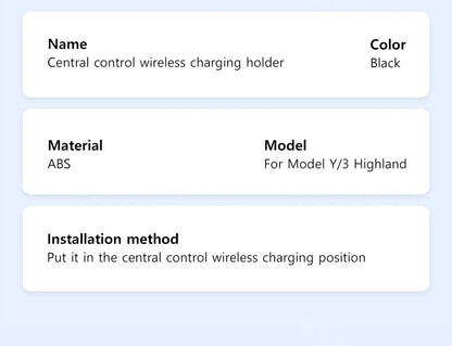MiniRevs Wireless Charging Stand for Tesla Model 3 Highland & Model Y Juniper