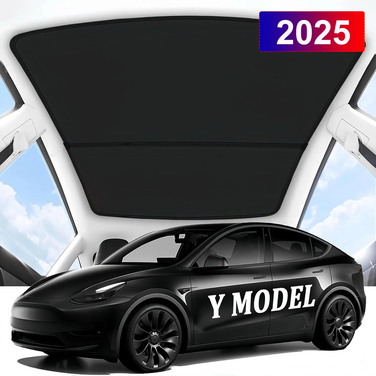 MiniRevs Nano Silver Glass Roof Sunshade for Tesla Model 3/X/Y/YL Highland Juniper 2020-2026